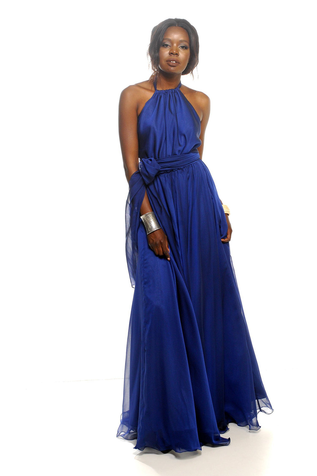 Harlow Gown in Sapphire | Chiffon Dresses Lucy Laurita - Leiela 