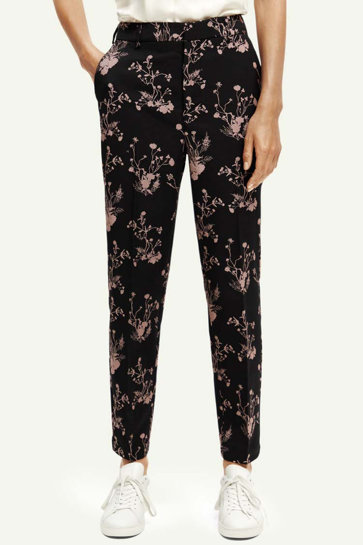 High-rise Tapered Jacquard Trousers in Combo X | FINAL SALE