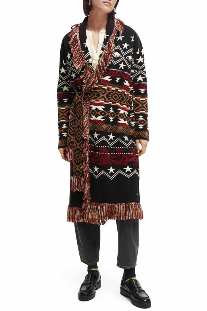 Jacquard pattern long cardigan | FINAL SALE
