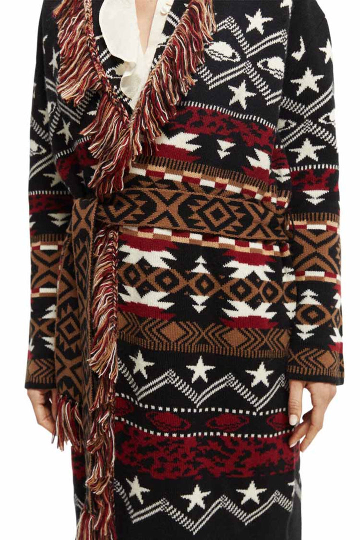 Jacquard pattern long cardigan | FINAL SALE