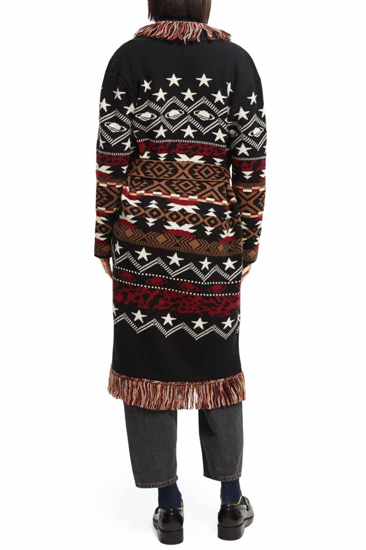 Jacquard pattern long cardigan | FINAL SALE