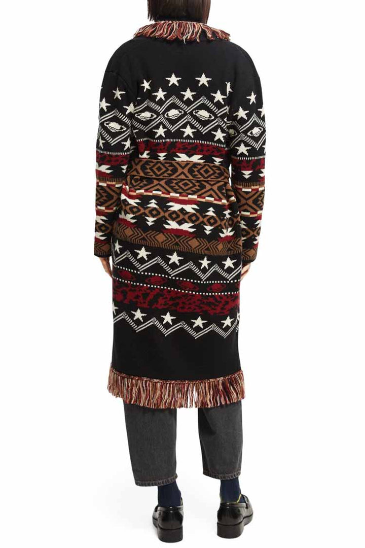 Jacquard pattern long cardigan | FINAL SALE