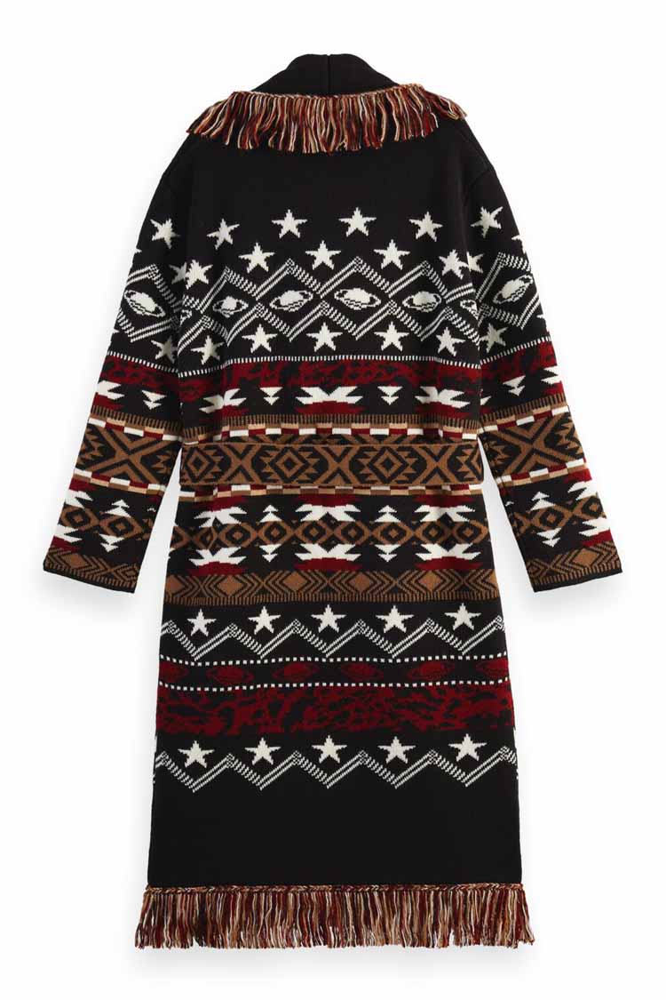Jacquard pattern long cardigan | FINAL SALE