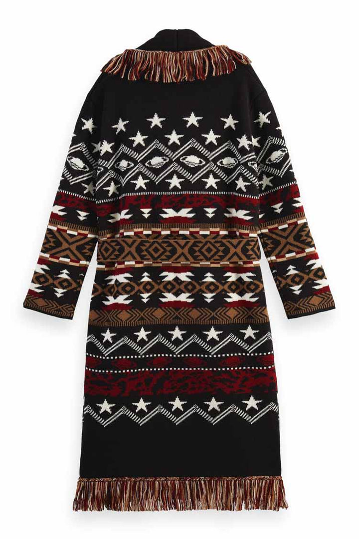 Jacquard pattern long cardigan | FINAL SALE