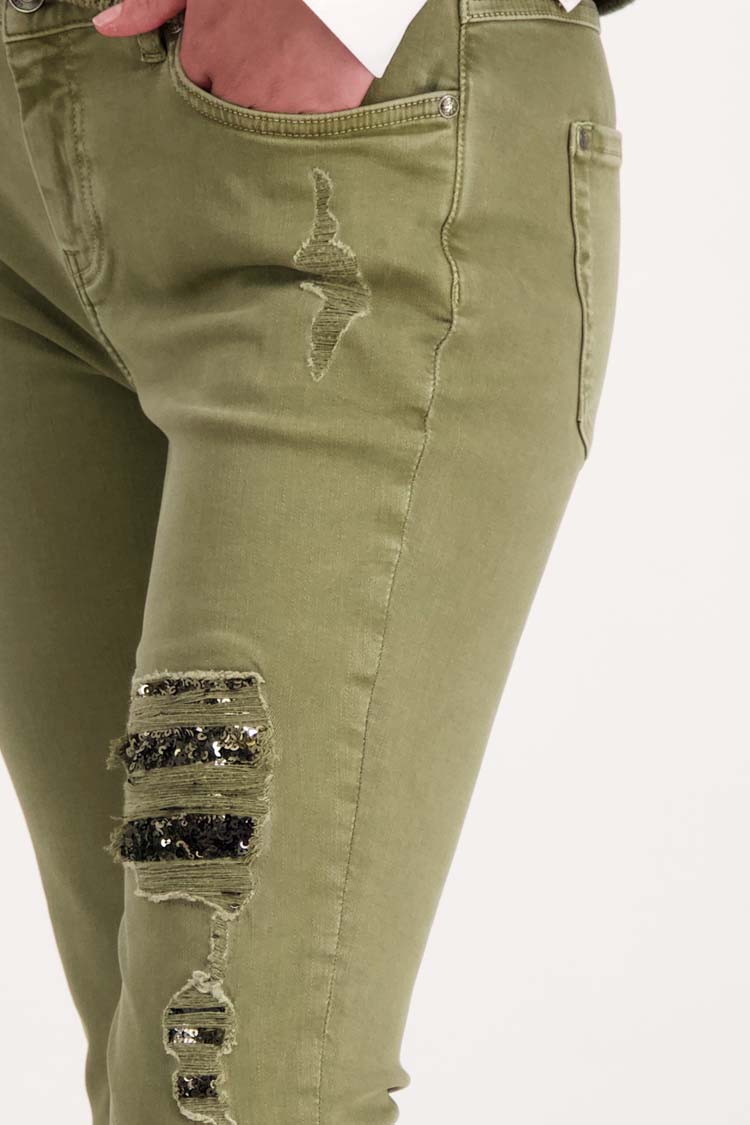 Jeans w Sequin Details