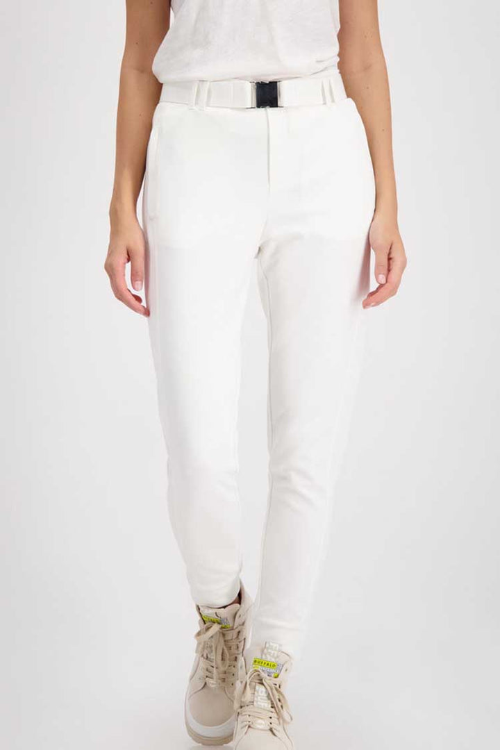 Jersey Rib Pants in White | FINAL SALE