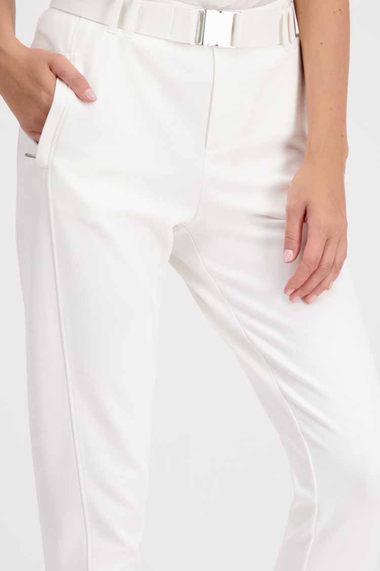 Jersey Rib Pants in White | FINAL SALE