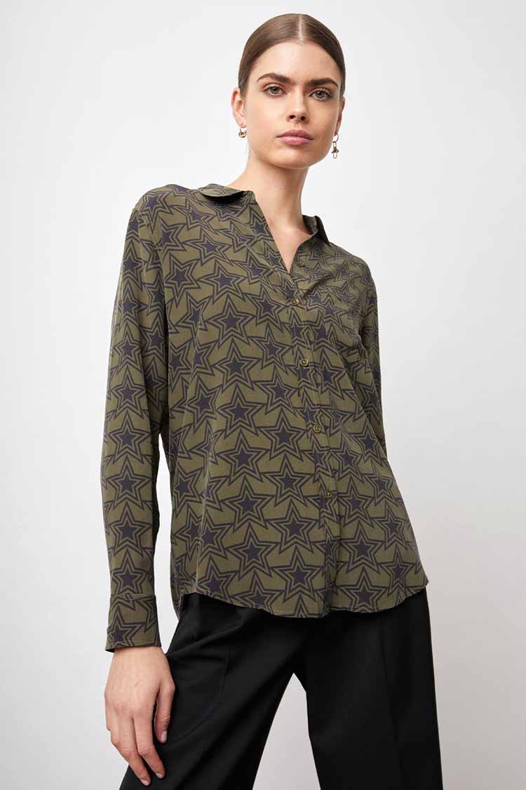 Kate Shirt in Olive Stargaze