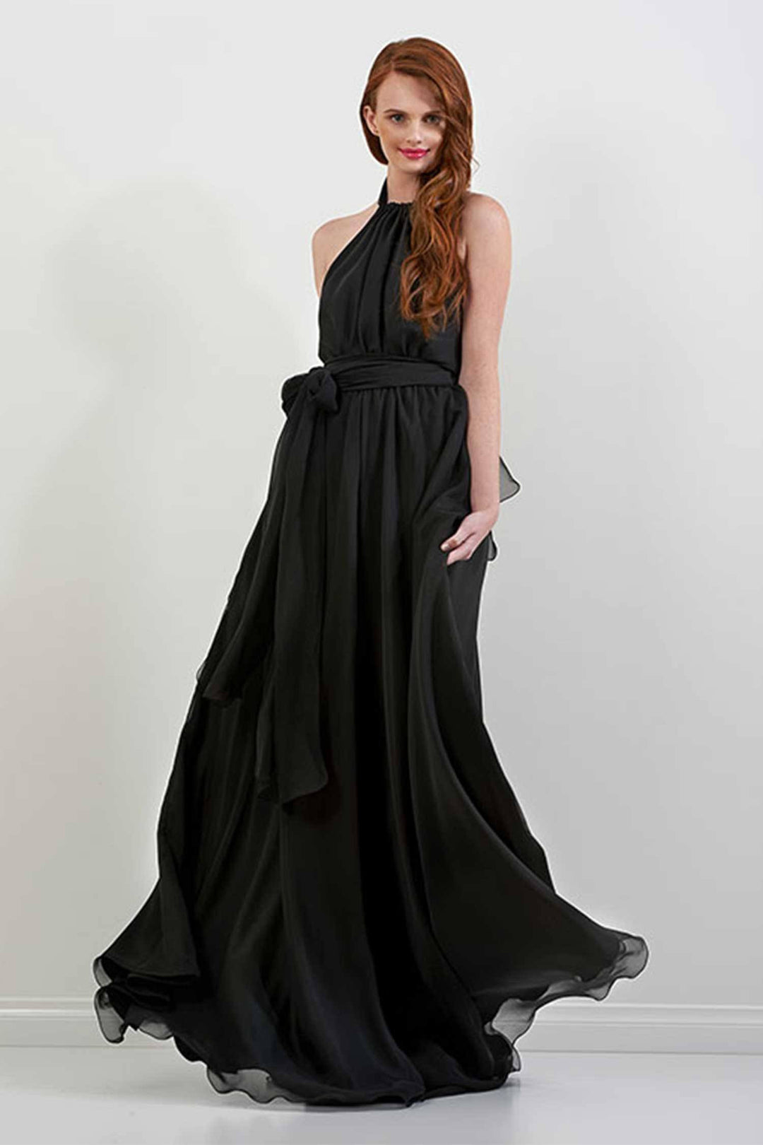 Harlow Gown in Black | Chiffon Dresses Lucy Laurita - Leiela 