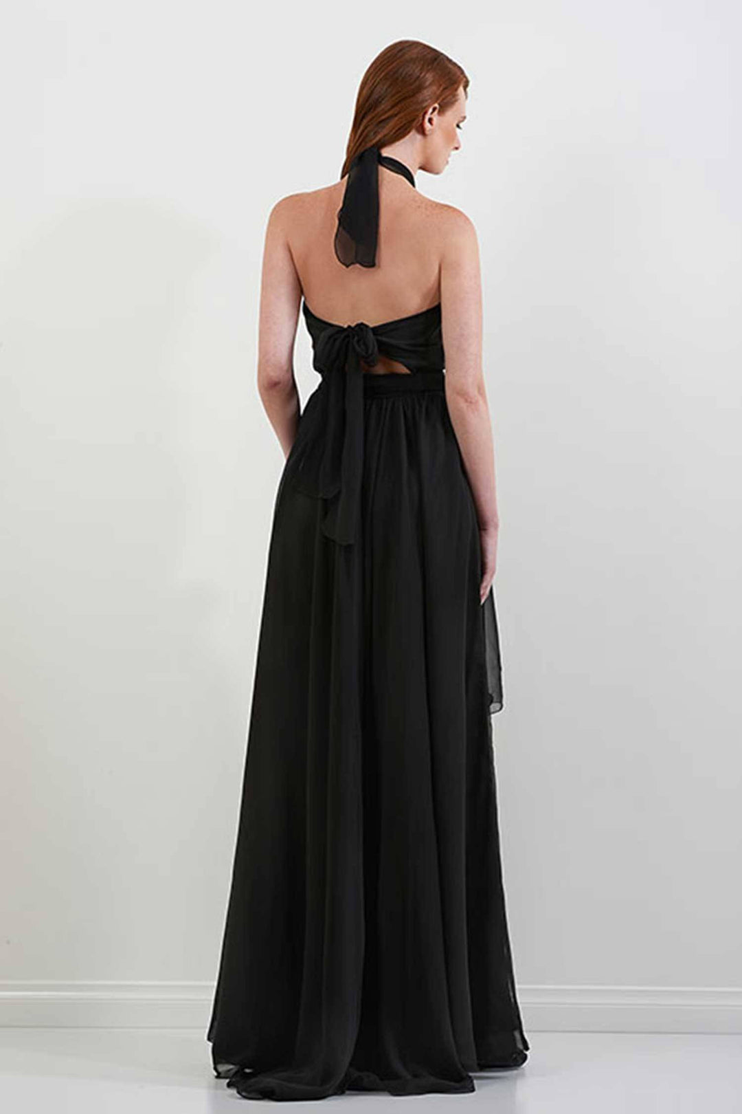 Harlow Gown in Black | Chiffon Dresses Lucy Laurita - Leiela 
