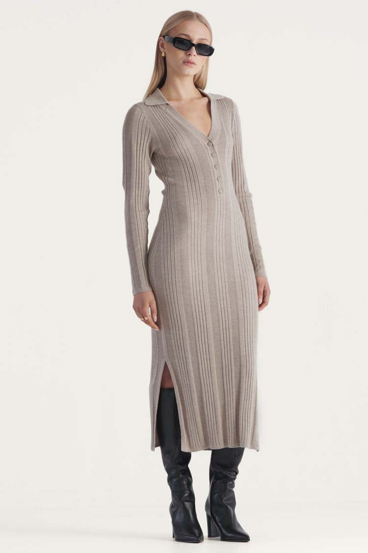 Leigh Knit Dress in Taupe | FINAL SALE