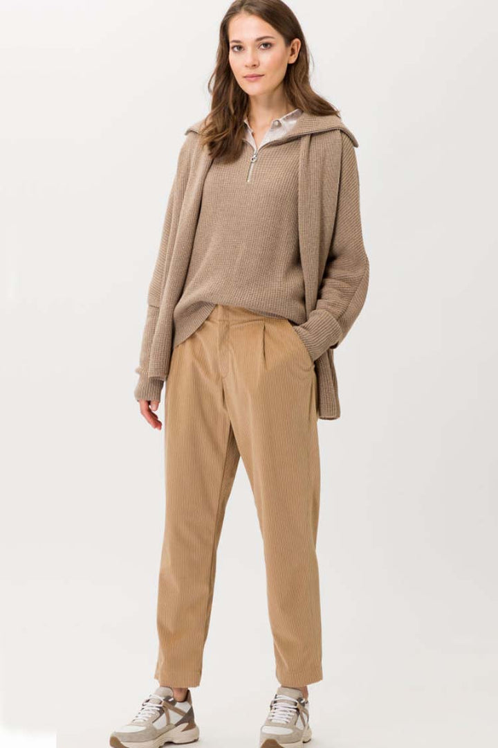 Leila Half Zip Sweater in Camel | FINAL SALE