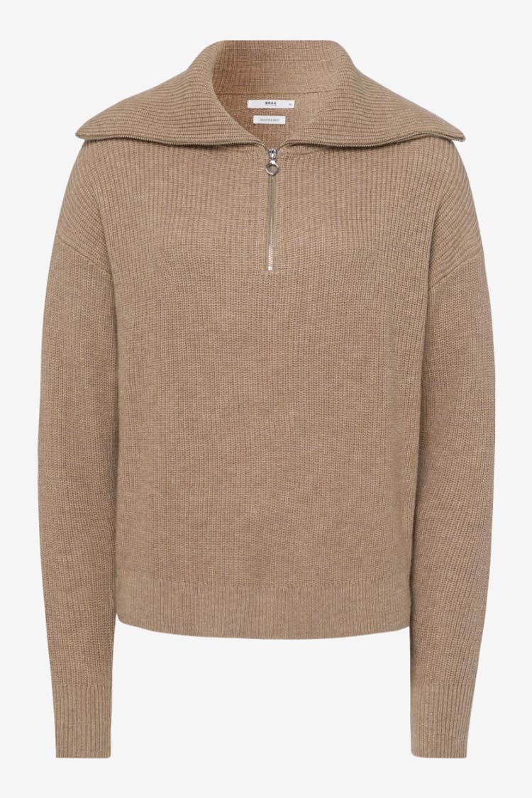 Leila Half Zip Sweater in Camel | FINAL SALE