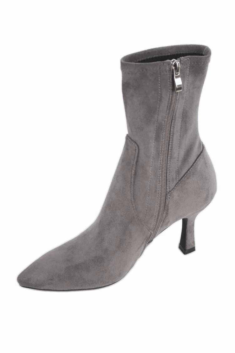 Lisbon Heeled Boot in Grey