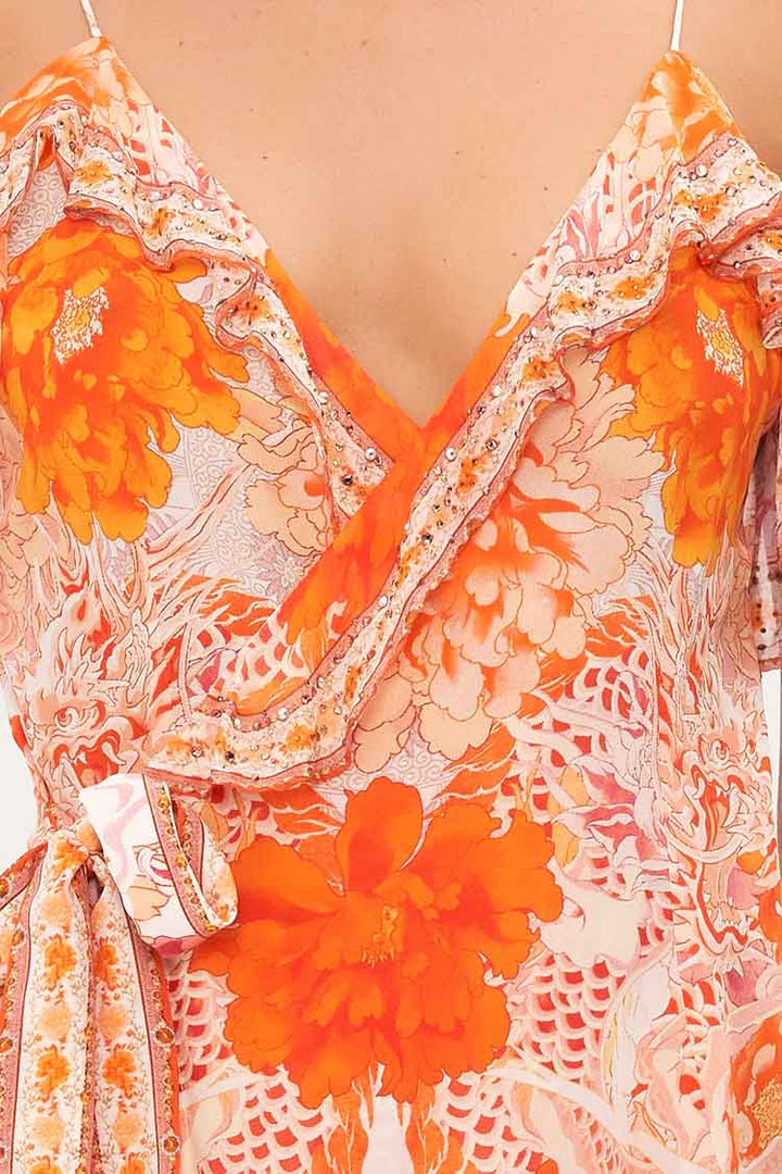 Long Wrap Dress in Dragon Mother | FINAL SALE