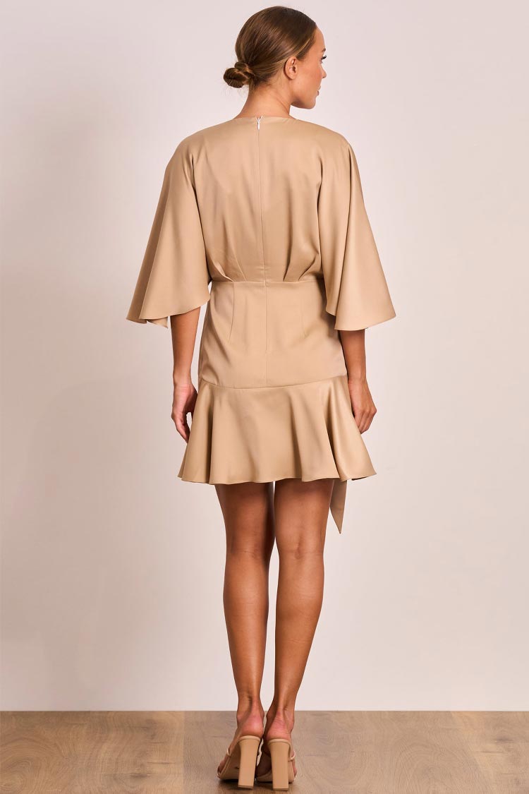 Lucia Wrap Dress in Sand | FINAL SALE