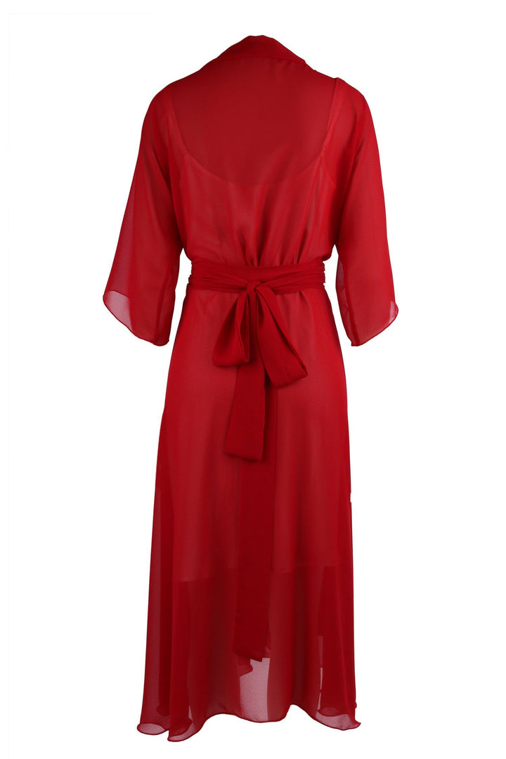Bella Wrap in Red with Silk Slip Dresses Lucy Laurita - Leiela 