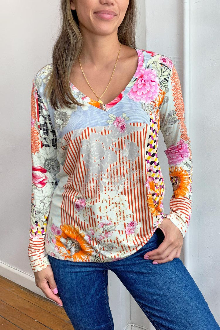 Milly Fav LS V-Neck Tee