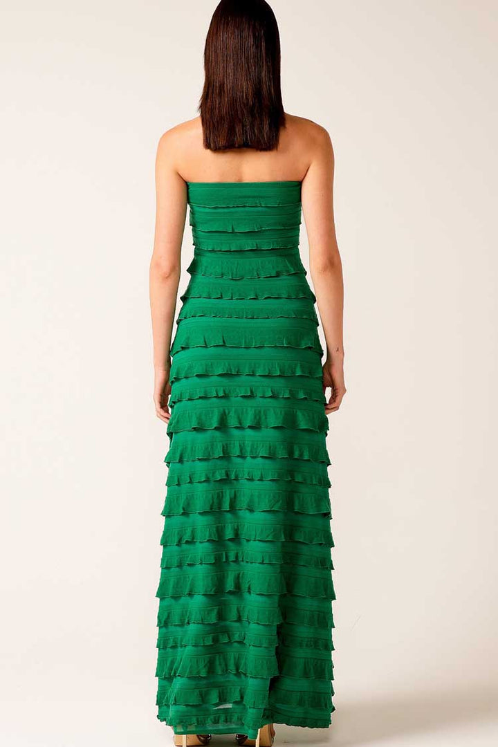 Maddison Maxi Ruffle Dress in Emerald