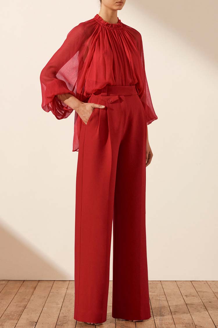 Marquis Gathered H-Neck Blouse