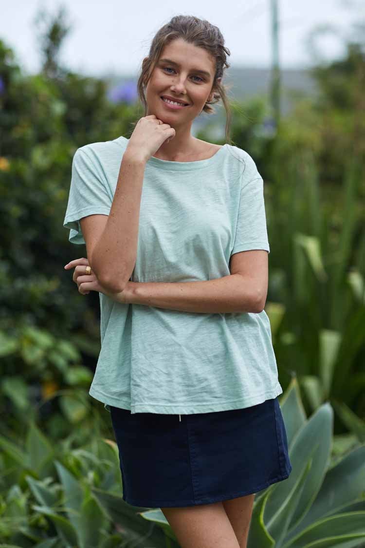 Natalie Tee in Sea Green Tops Milson 