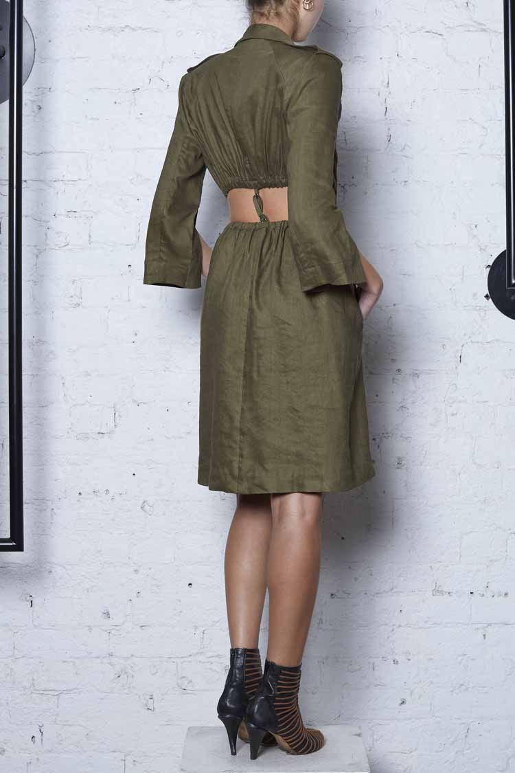 Nature Crusader Jacket Dress in Army Green | FINAL SALE