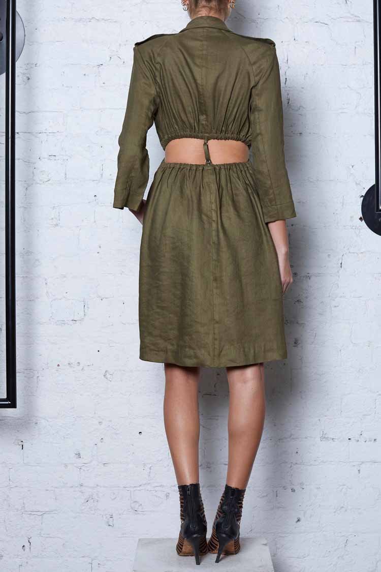 Nature Crusader Jacket Dress in Army Green | FINAL SALE