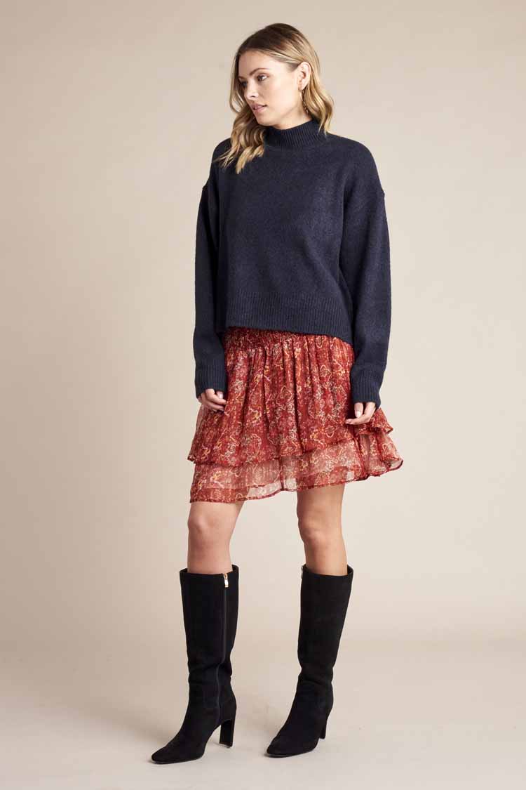Ophia Mini Skirt in Maroon | FINAL SALE