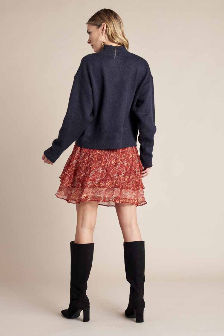 Ophia Mini Skirt in Maroon | FINAL SALE