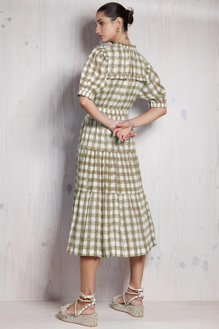 Pacific Dress in King Check Brown | FINAL SALE