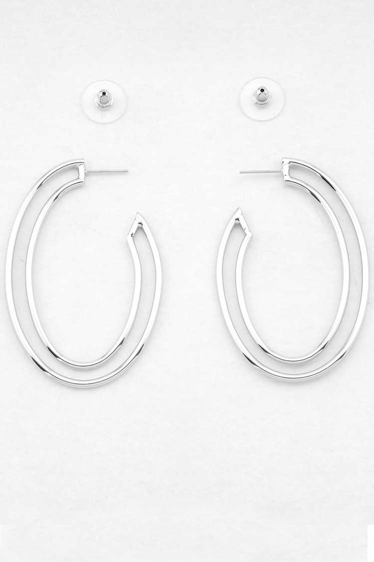 Papi Oval Hoopsin in Silver Accessories Peter Lang 
