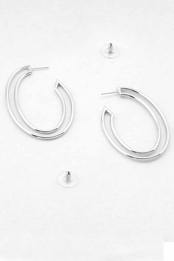 Papi Oval Hoopsin in Silver Accessories Peter Lang 