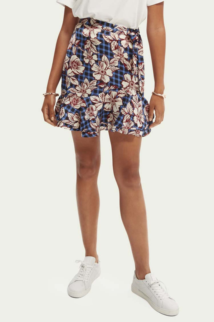 Printed Floral Wrap Skirt in Combo E | FINAL SALE