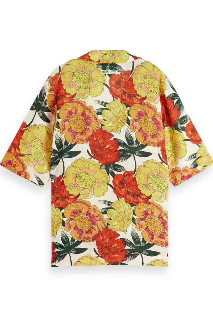 Printed Linen Hawaiian Shirt in Combo J | FINAL SALE