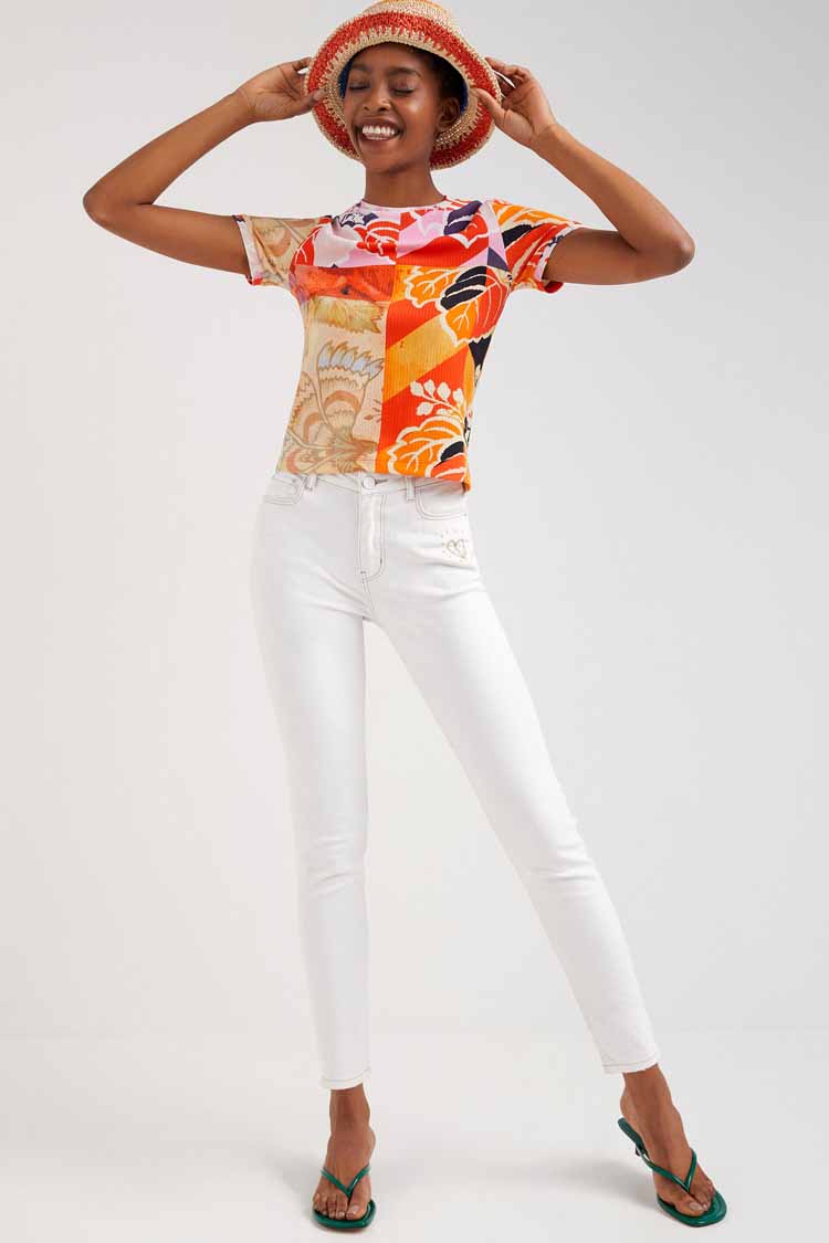 Printed Ribbed T-shirt | FINAL SALE