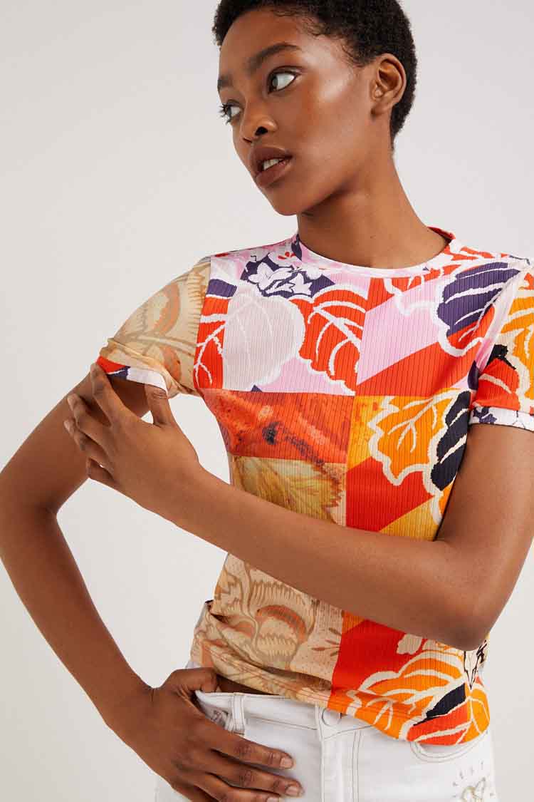 Printed Ribbed T-shirt | FINAL SALE