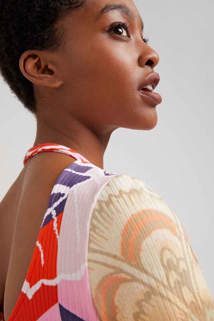 Printed Ribbed T-shirt | FINAL SALE