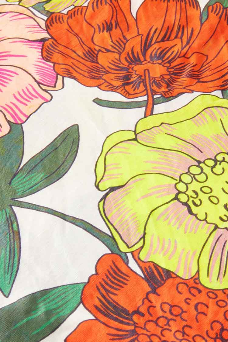 Printed Slub Linen-blend Scarf | FINAL SALE