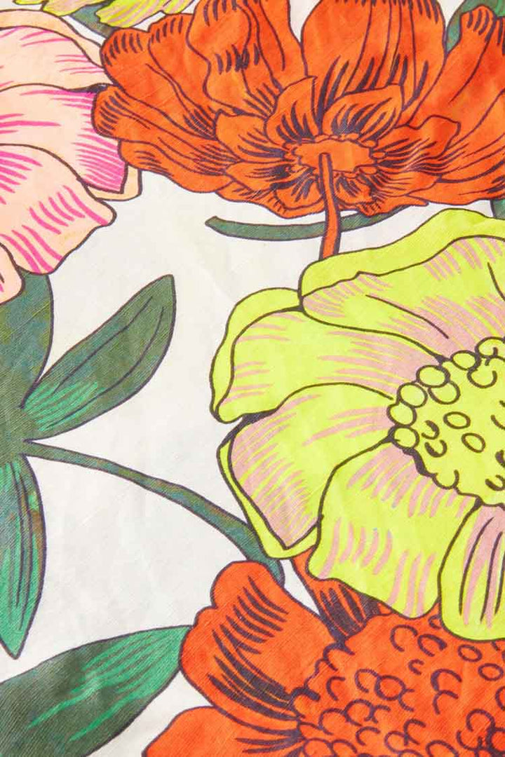 Printed Slub Linen-blend Scarf | FINAL SALE
