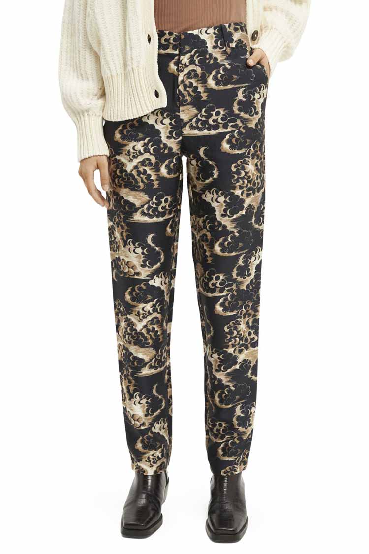 Printed Tapered Mid-Rise Pants in Combo A | FINAL SALE