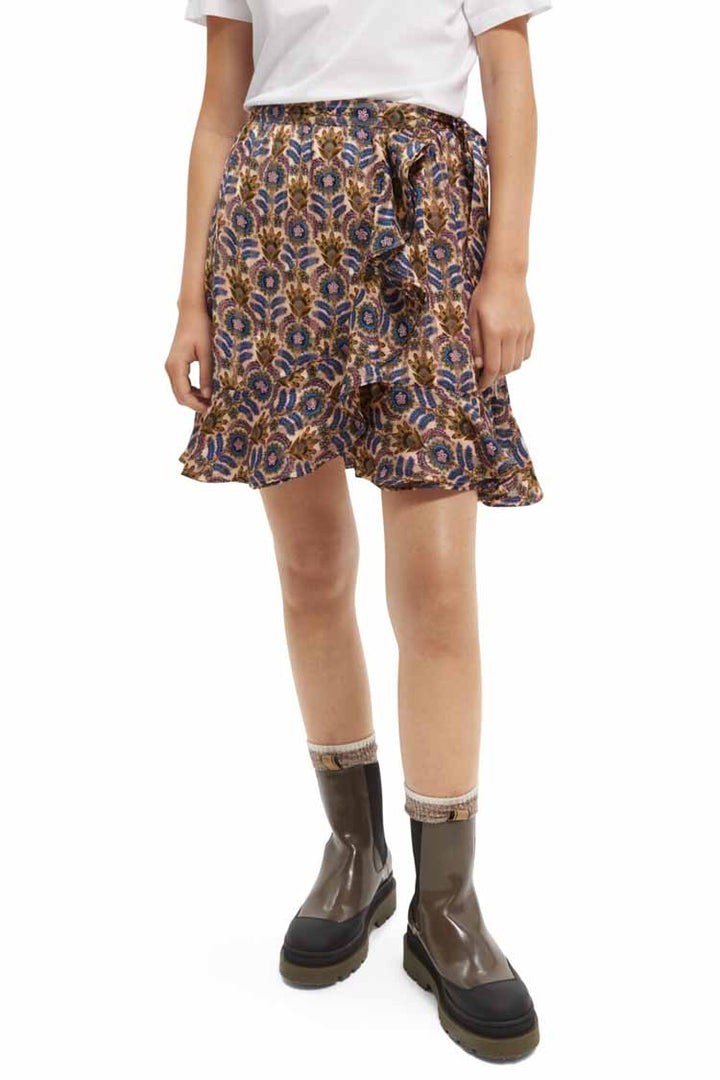 Printed Wrap Over Mini Skirt in Combo B | FINAL SALE