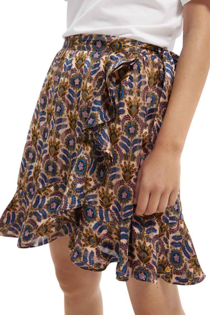 Printed Wrap Over Mini Skirt in Combo B | FINAL SALE