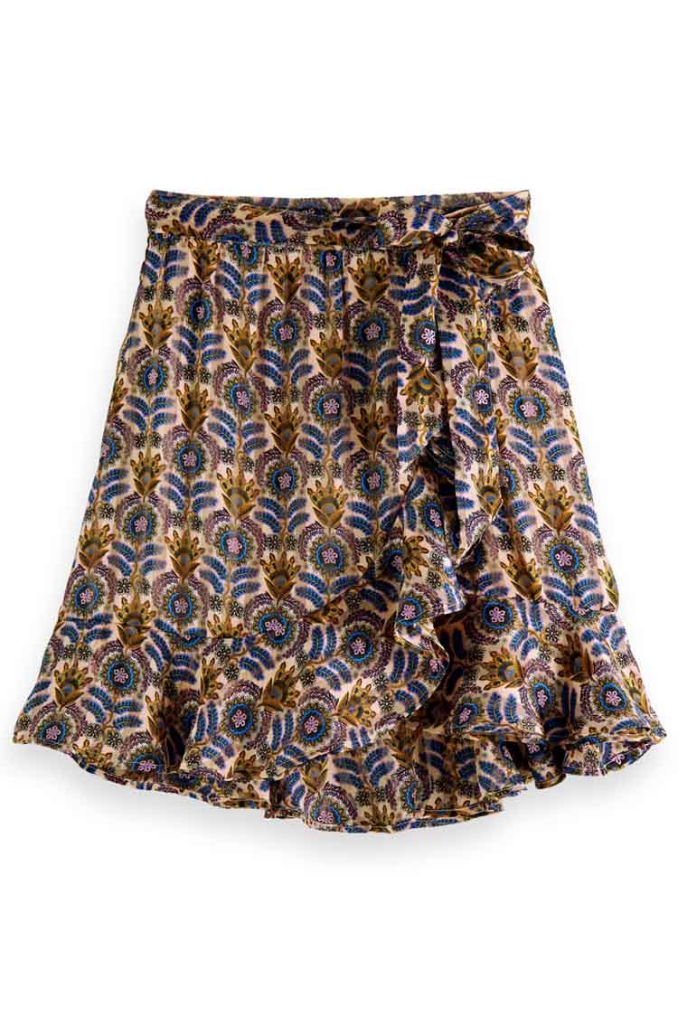 Printed Wrap Over Mini Skirt in Combo B | FINAL SALE