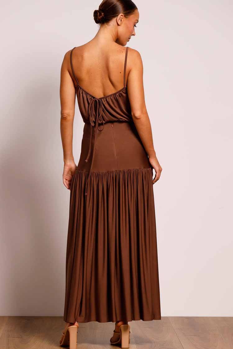 Providence Strap Midi Dress in Brownie Dresses Pasduchas 