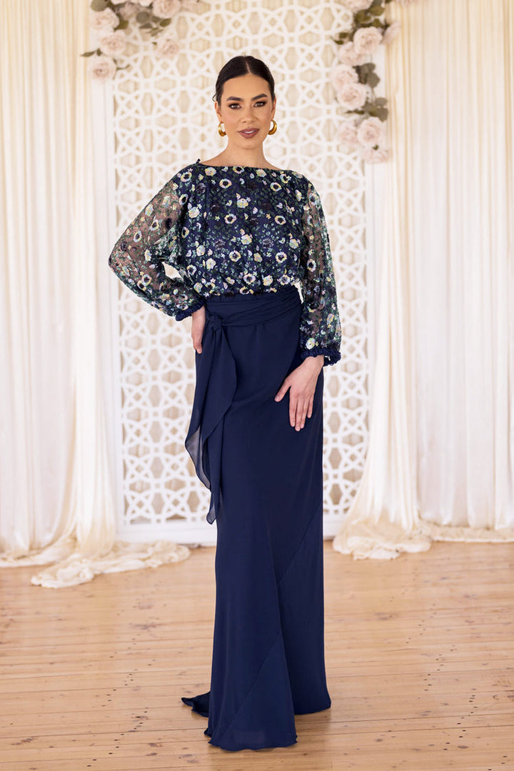 Rebekah Sequin Dress in Navy Dresses Lucy Laurita - Leiela 