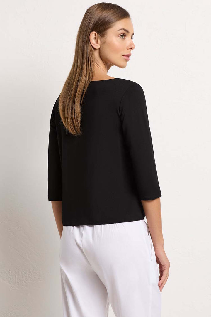 Relaxed Boat Neck in Black