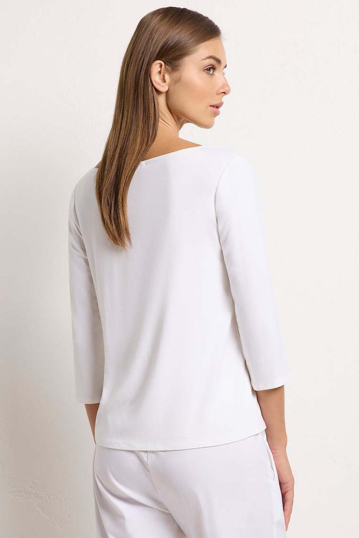 Relaxed Boat Neck in White