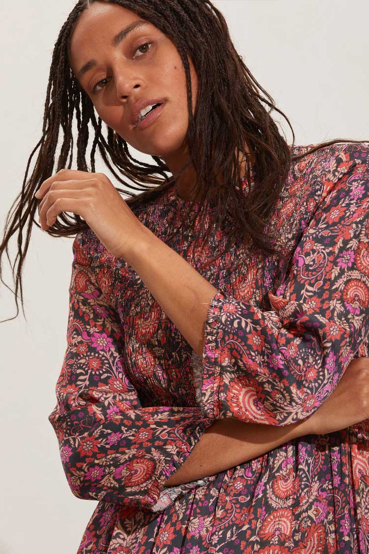 Rosemary Long Dress in Dazzling Pink