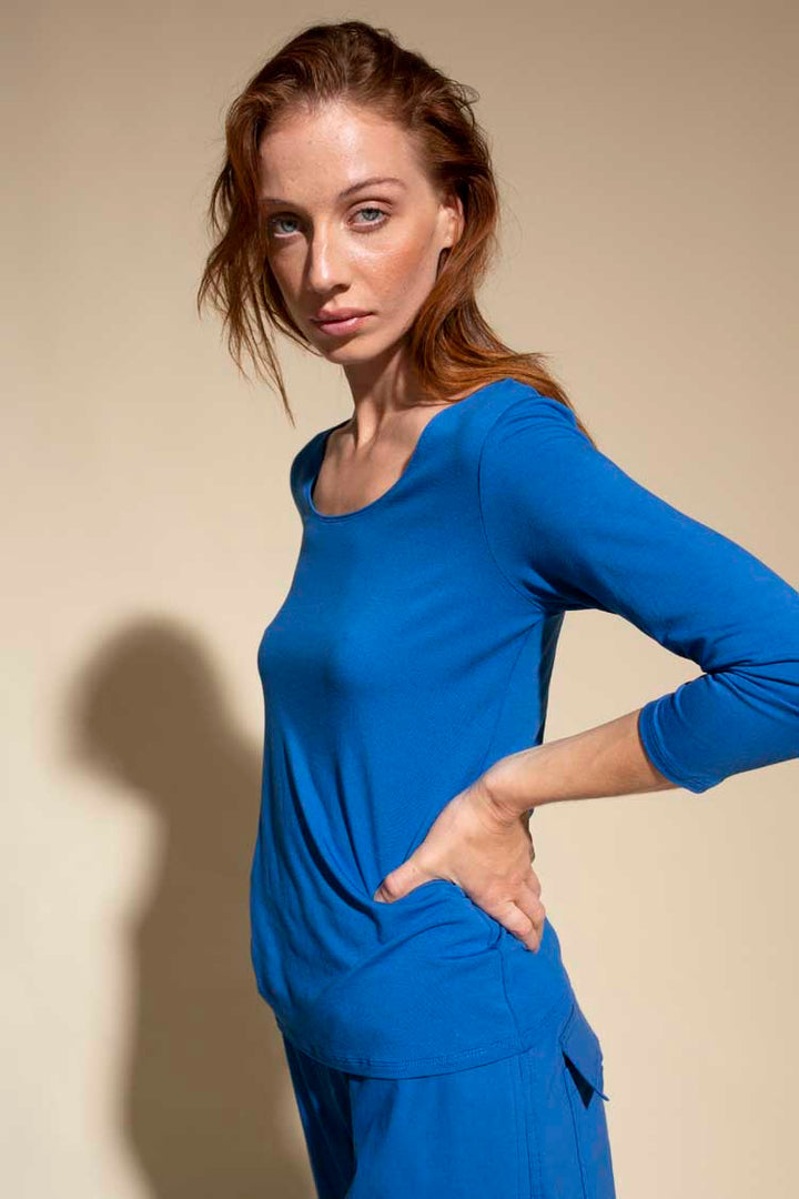 Scoop Neck Top in Mediterranean