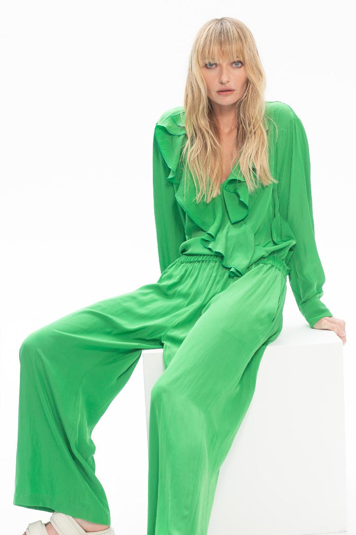 Scroll Blouse in Leaf